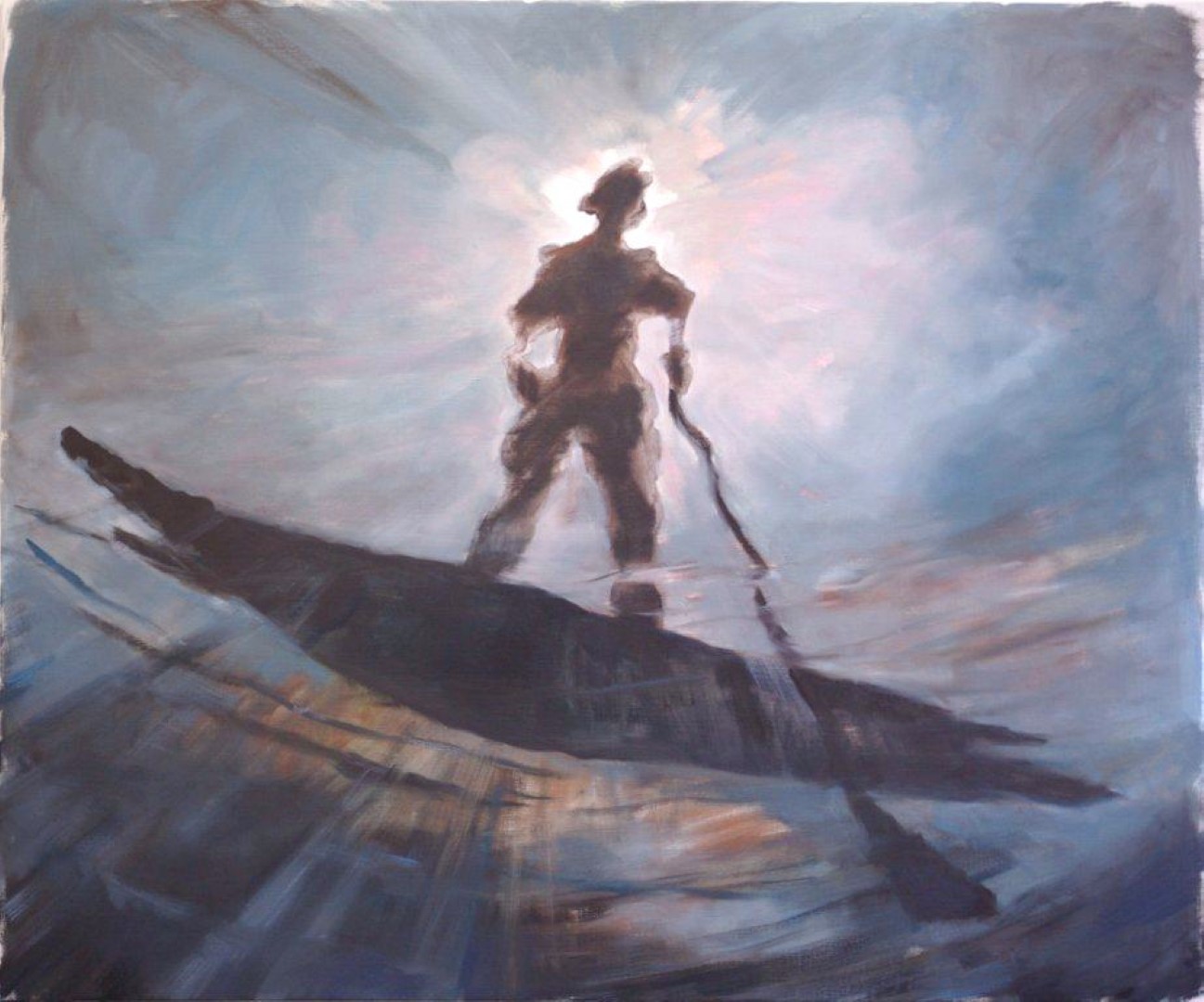 Crossing the River Styx (2009), 150 x 180 cm, oil on linen (Gevim collection)